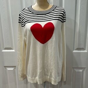 TALBOTS BUTTON BACK HEART SWEATER SIZE XL PETITE